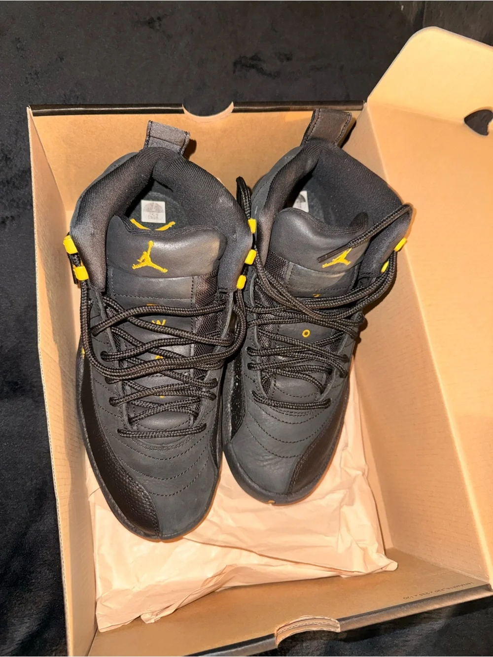 Jordan Black and Yellow Mid-Top Sneakers